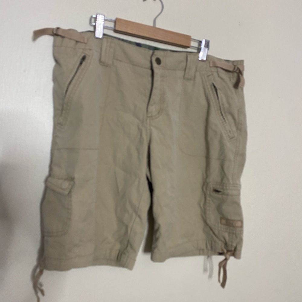 Roxy Tan Cargo Shorts with Rugged Cotton Blend